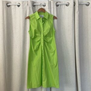 Fun bright green cotton collared day dress